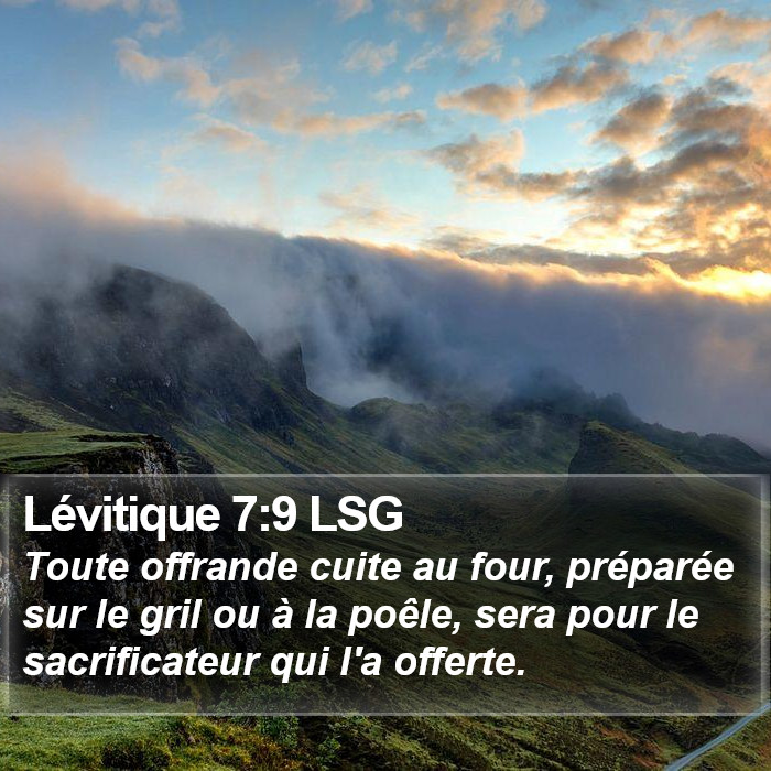 Lévitique 7:9 LSG Bible Study