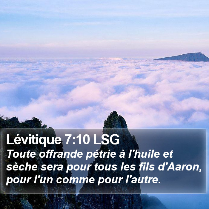 Lévitique 7:10 LSG Bible Study