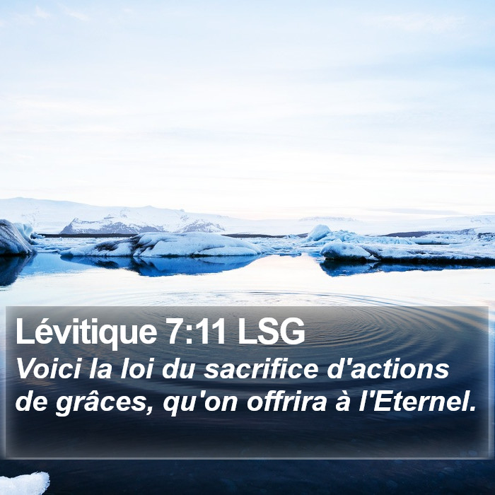 Lévitique 7:11 LSG Bible Study