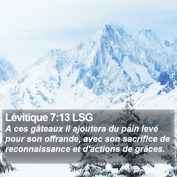 Lévitique 7:13 LSG Bible Study