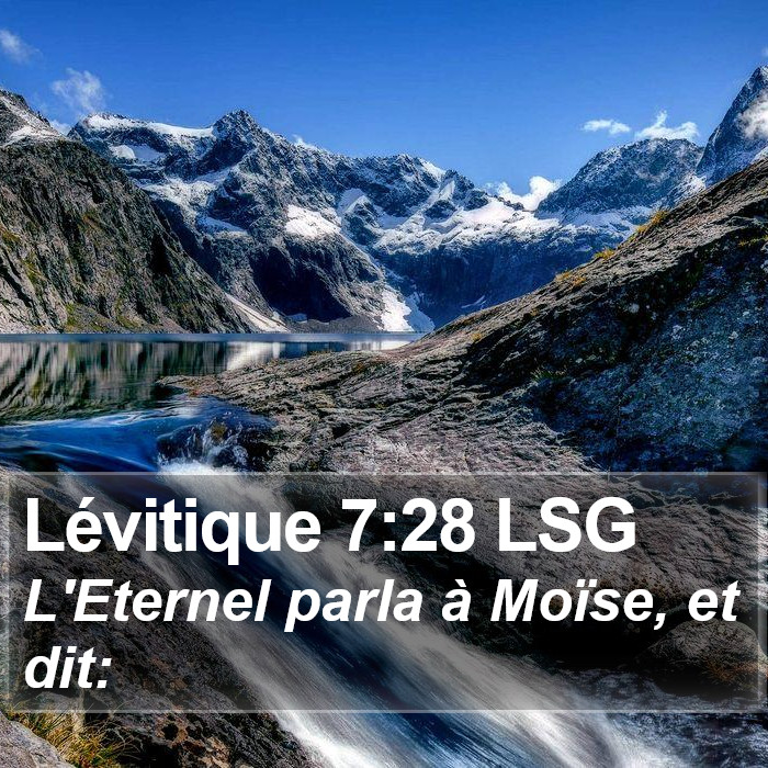 Lévitique 7:28 LSG Bible Study