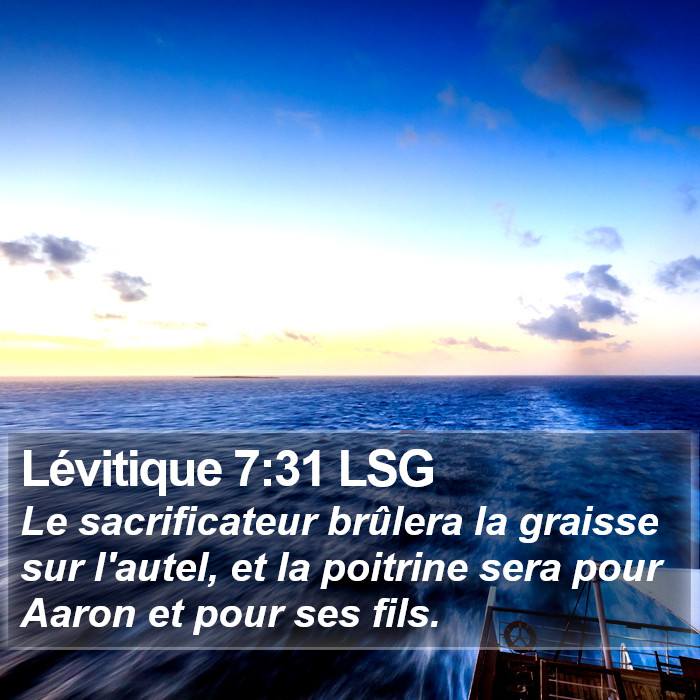 Lévitique 7:31 LSG Bible Study