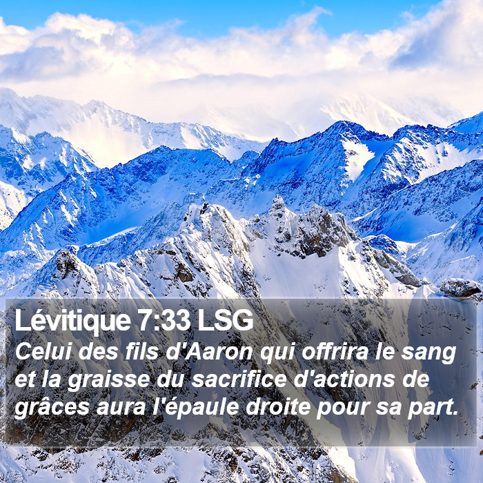 Lévitique 7:33 LSG Bible Study