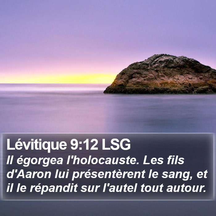 Lévitique 9:12 LSG Bible Study