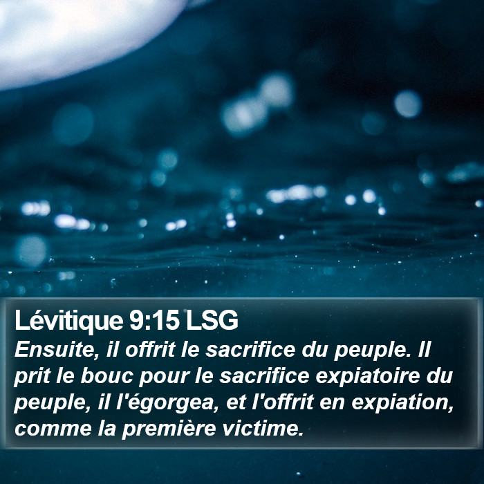 Lévitique 9:15 LSG Bible Study