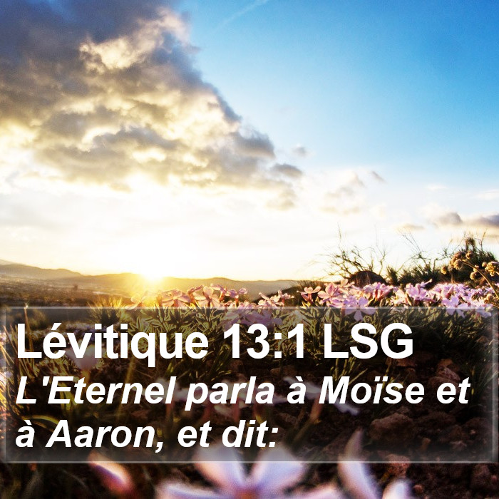 Lévitique 13:1 LSG Bible Study