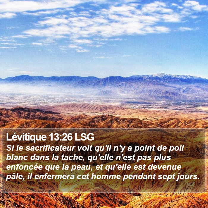 Lévitique 13:26 LSG Bible Study