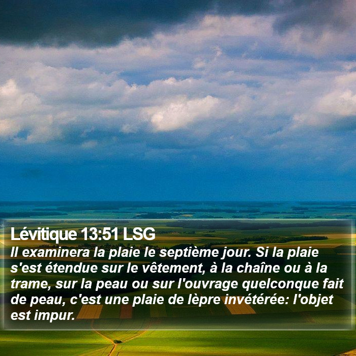 Lévitique 13:51 LSG Bible Study