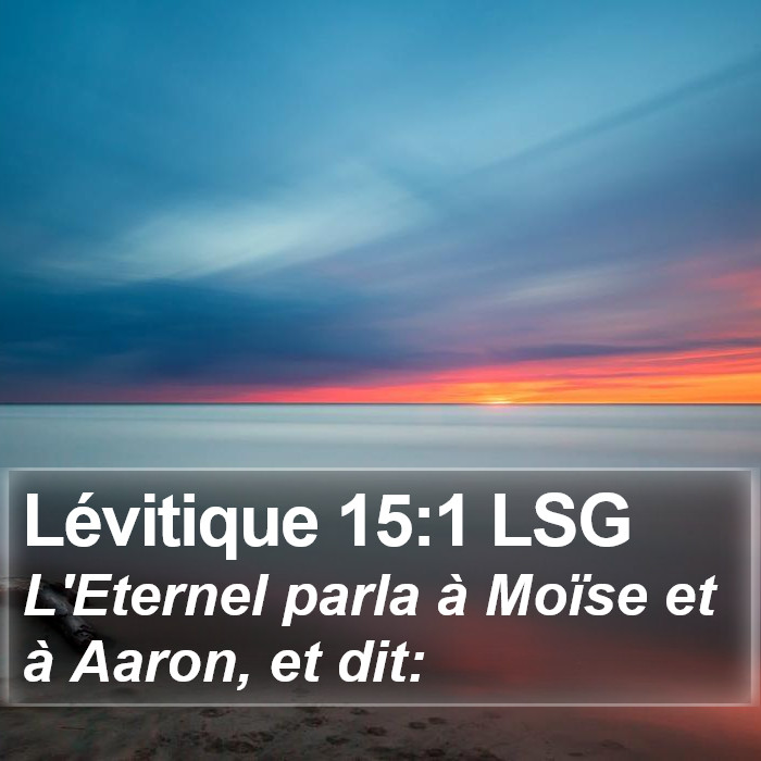 Lévitique 15:1 LSG Bible Study