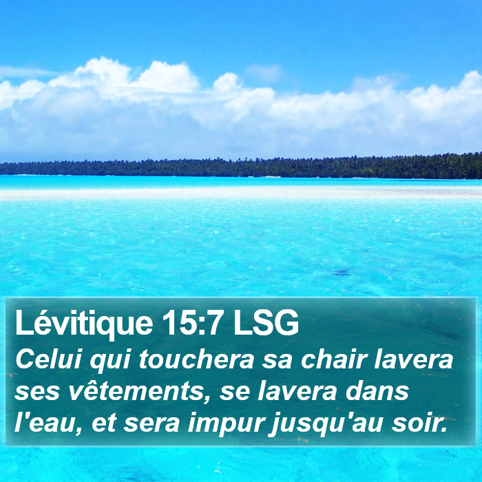 Lévitique 15:7 LSG Bible Study