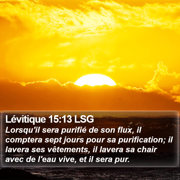 Lévitique 15:13 LSG Bible Study