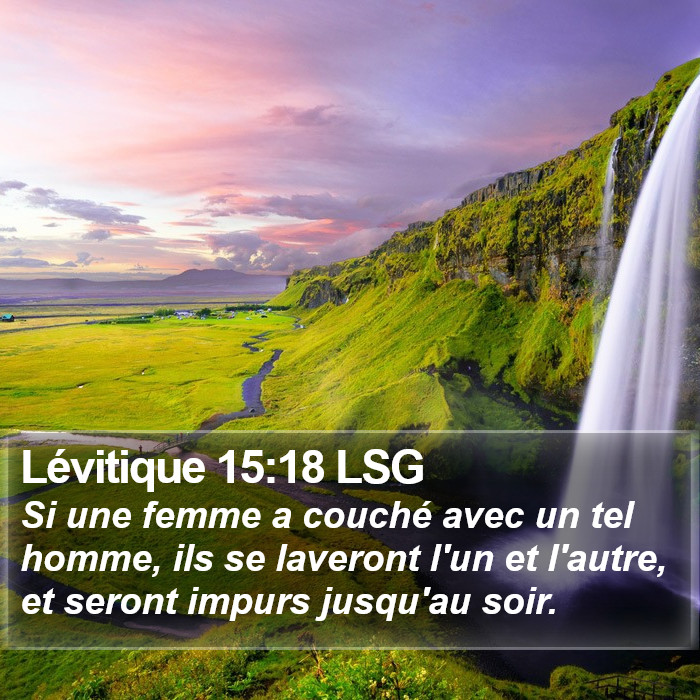Lévitique 15:18 LSG Bible Study