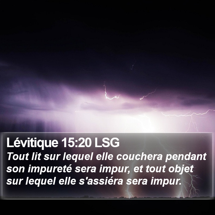 Lévitique 15:20 LSG Bible Study