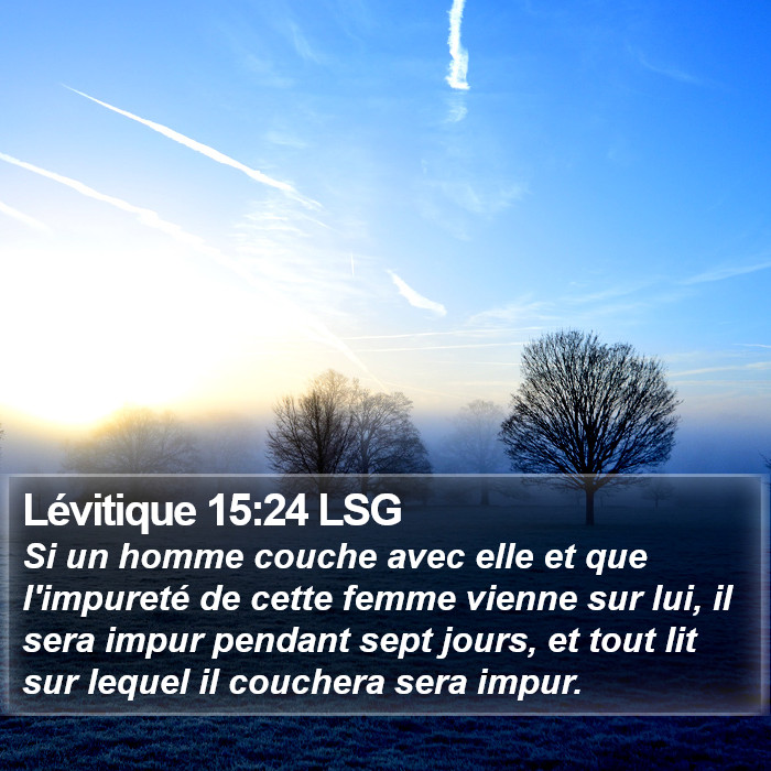 Lévitique 15:24 LSG Bible Study