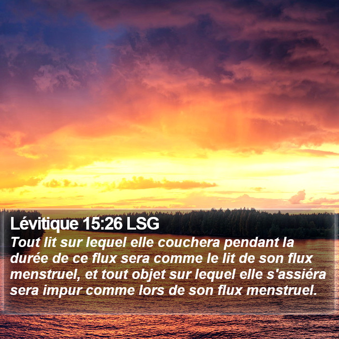 Lévitique 15:26 LSG Bible Study