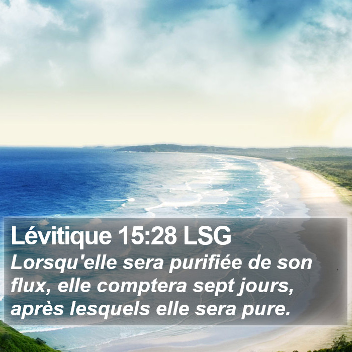 Lévitique 15:28 LSG Bible Study