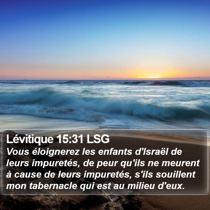 Lévitique 15:31 LSG Bible Study