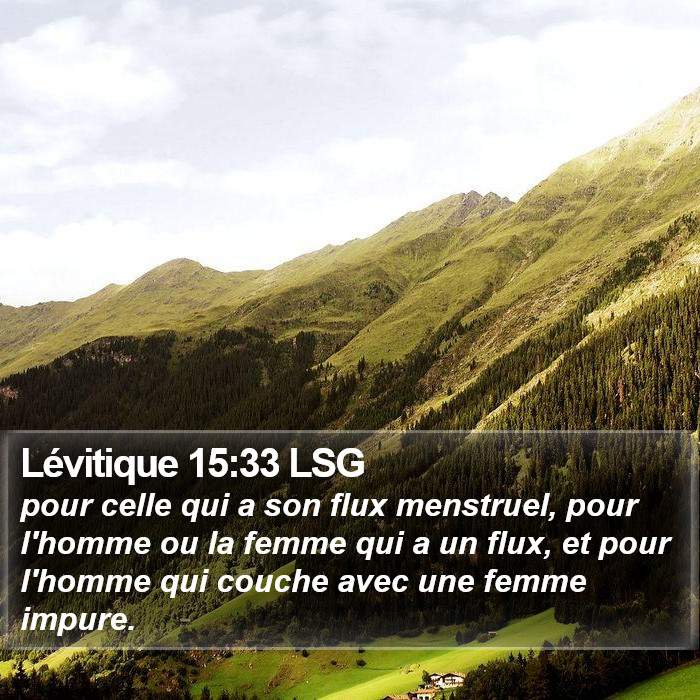 Lévitique 15:33 LSG Bible Study