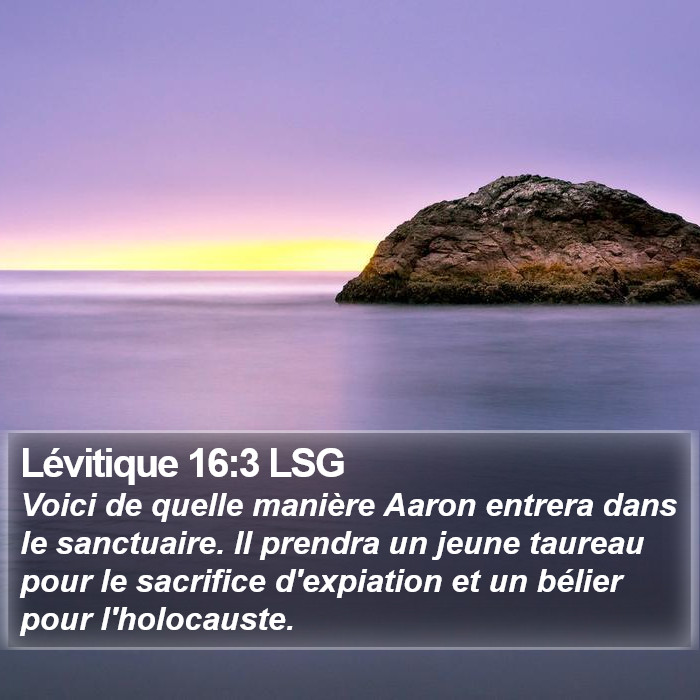 Lévitique 16:3 LSG Bible Study