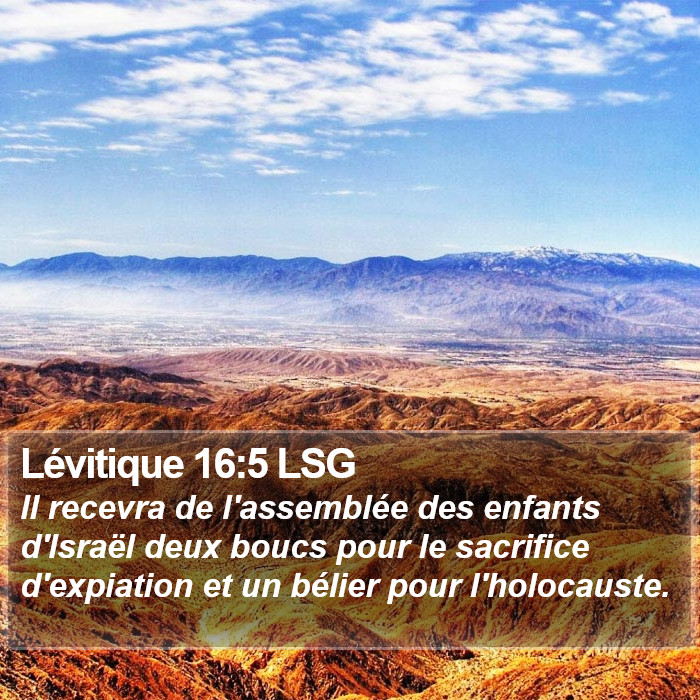 Lévitique 16:5 LSG Bible Study