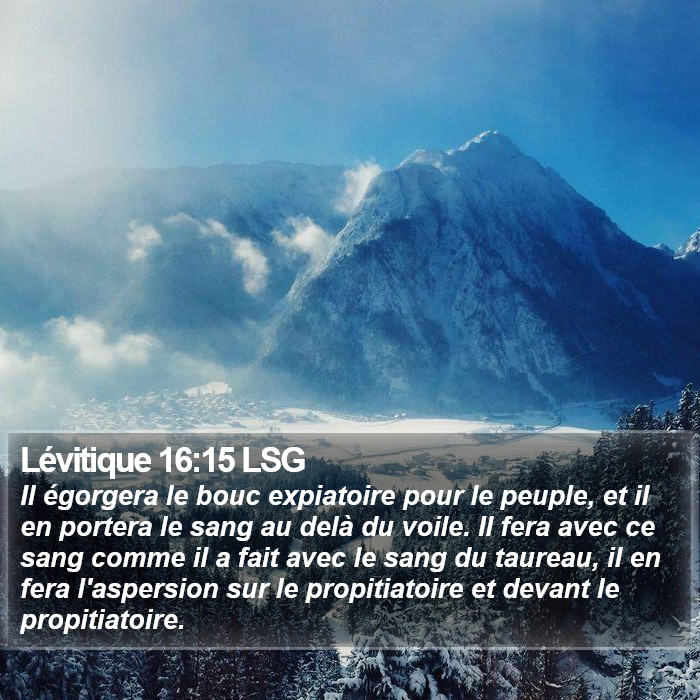 Lévitique 16:15 LSG Bible Study