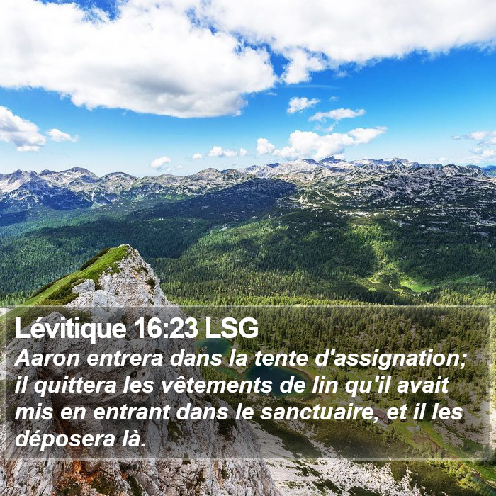 Lévitique 16:23 LSG Bible Study