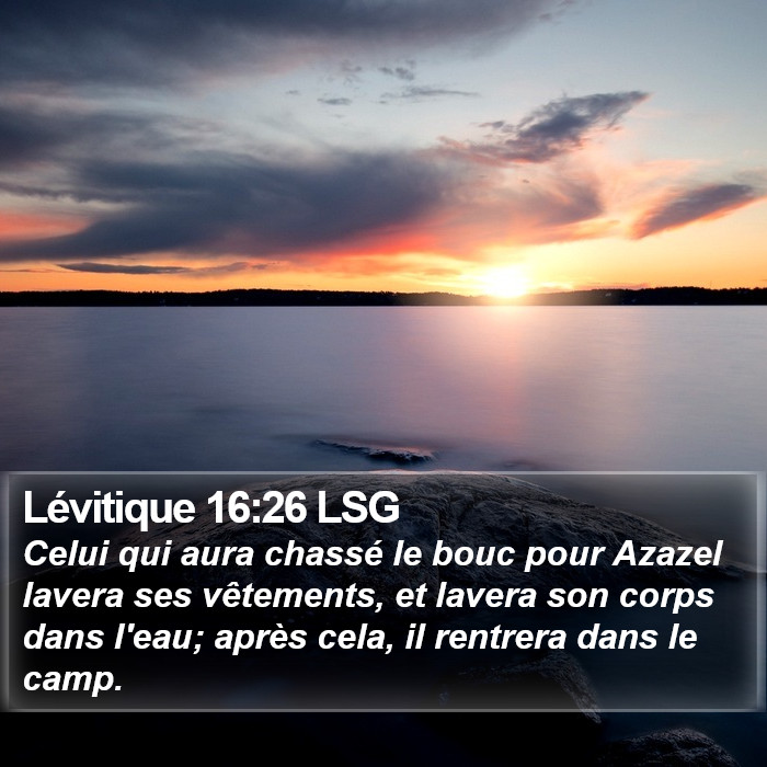 Lévitique 16:26 LSG Bible Study
