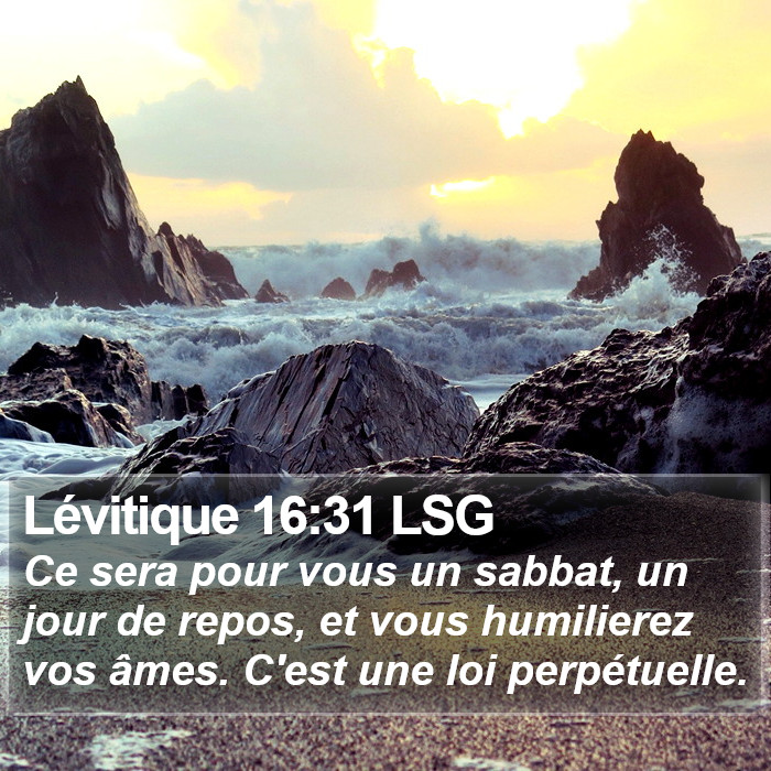 Lévitique 16:31 LSG Bible Study