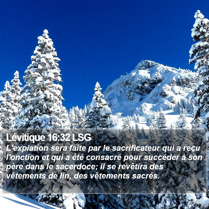Lévitique 16:32 LSG Bible Study