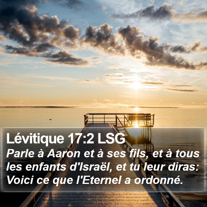 Lévitique 17:2 LSG Bible Study