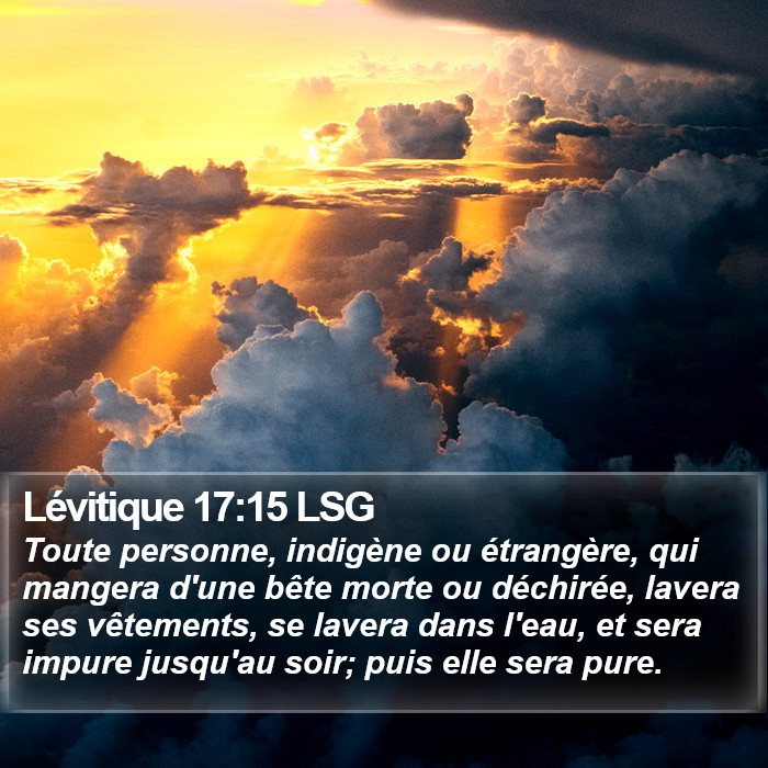 Lévitique 17:15 LSG Bible Study