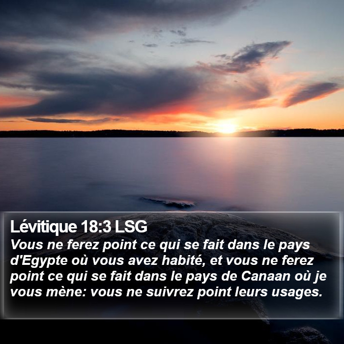 Lévitique 18:3 LSG Bible Study