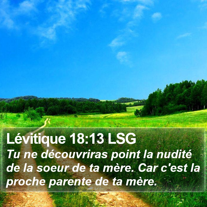 Lévitique 18:13 LSG Bible Study