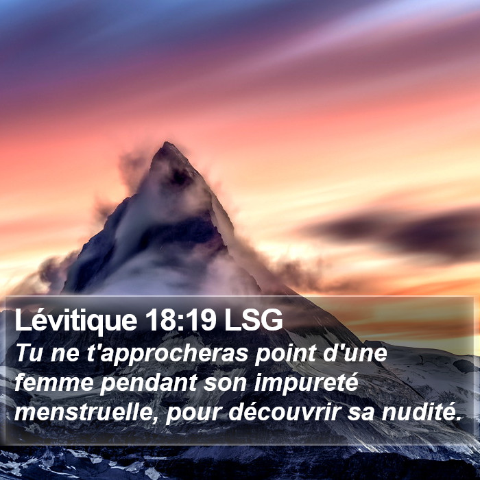 Lévitique 18:19 LSG Bible Study