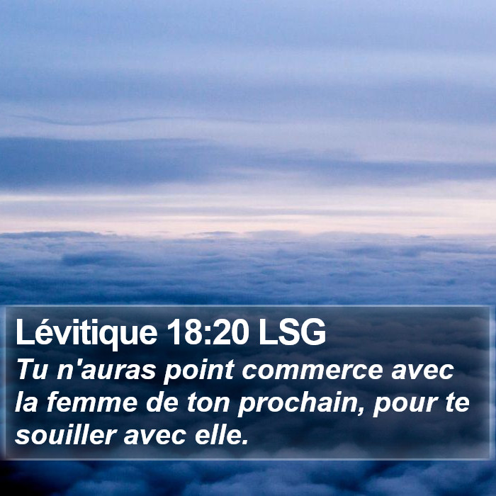 Lévitique 18:20 LSG Bible Study