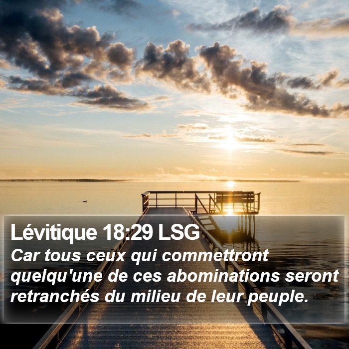 Lévitique 18:29 LSG Bible Study