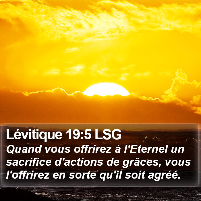 Lévitique 19:5 LSG Bible Study