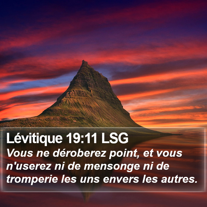 Lévitique 19:11 LSG Bible Study