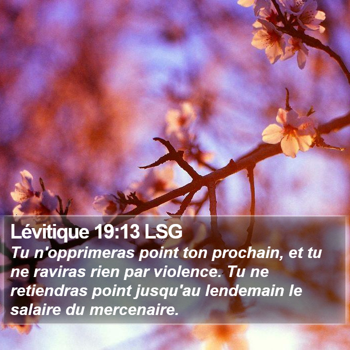 Lévitique 19:13 LSG Bible Study