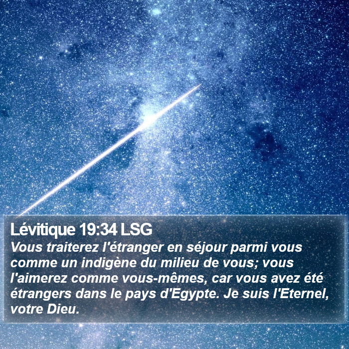 Lévitique 19:34 LSG Bible Study