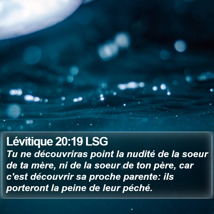 Lévitique 20:19 LSG Bible Study