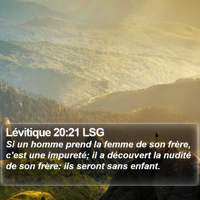 Lévitique 20:21 LSG Bible Study