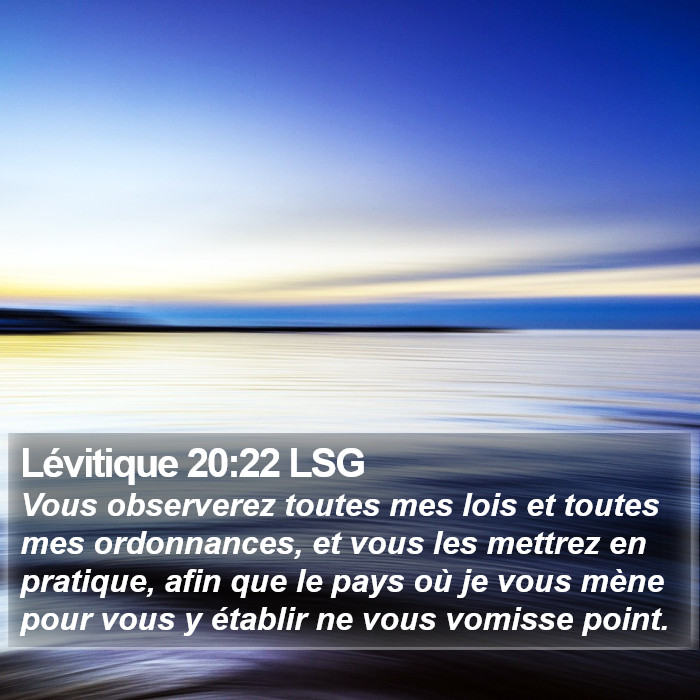 Lévitique 20:22 LSG Bible Study