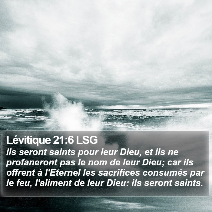 Lévitique 21:6 LSG Bible Study