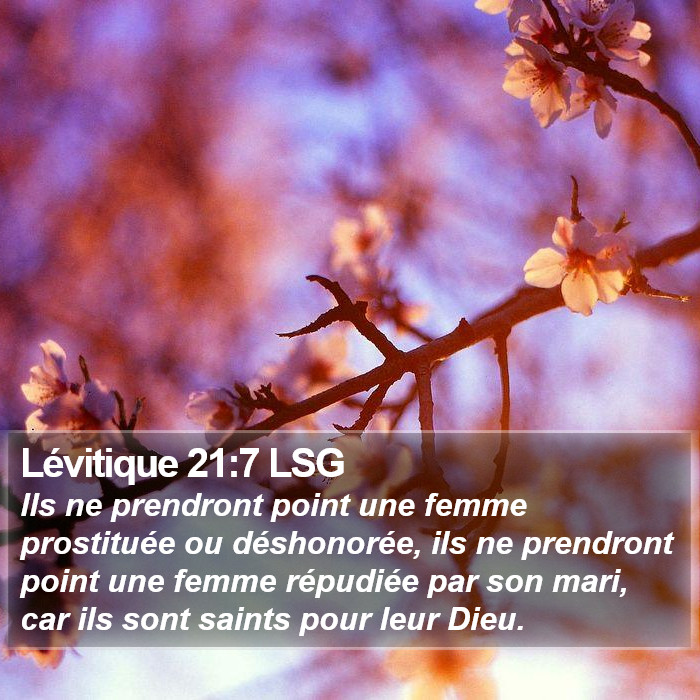 Lévitique 21:7 LSG Bible Study