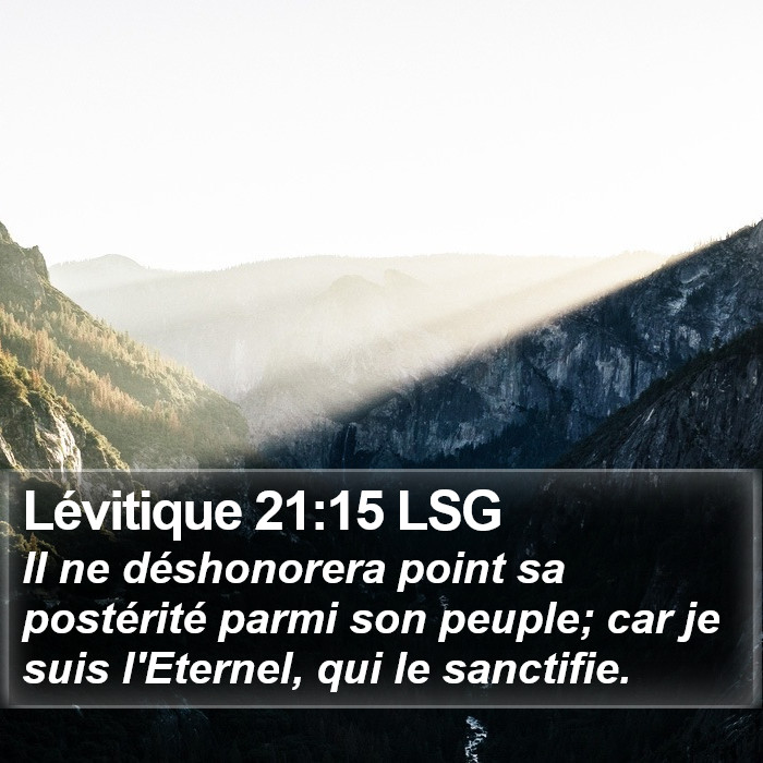 Lévitique 21:15 LSG Bible Study