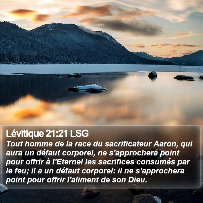 Lévitique 21:21 LSG Bible Study