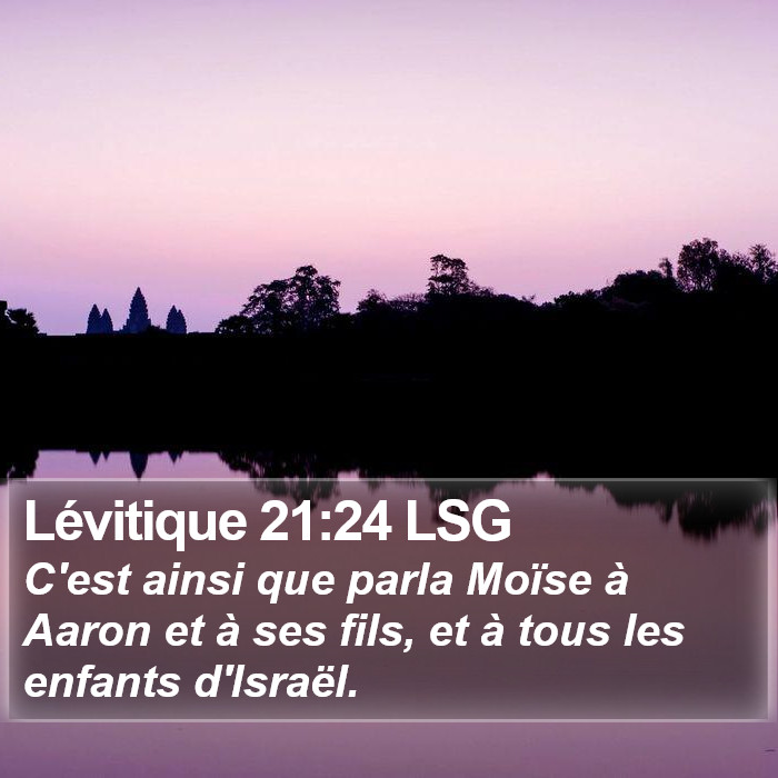 Lévitique 21:24 LSG Bible Study