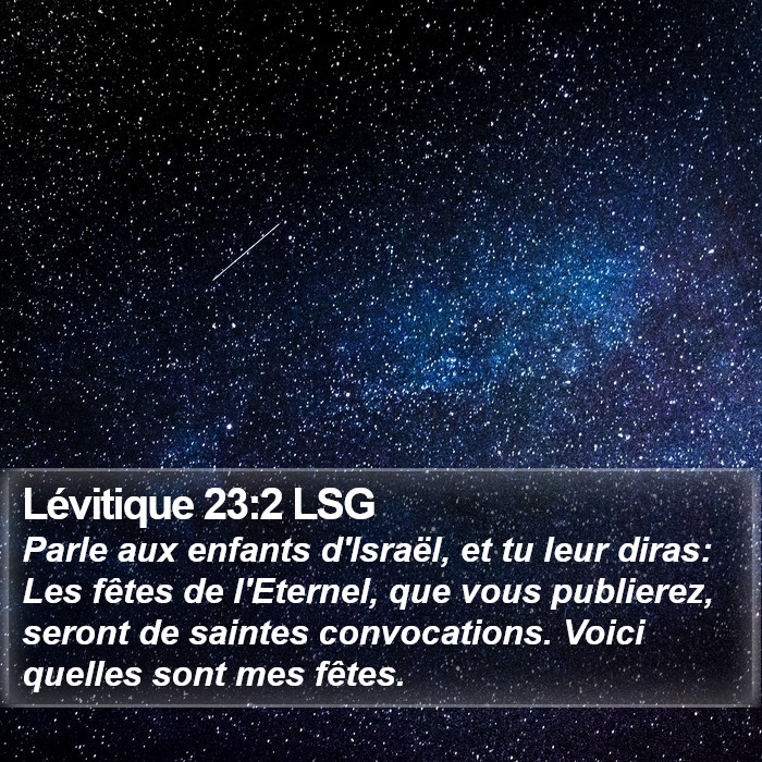 Lévitique 23:2 LSG Bible Study
