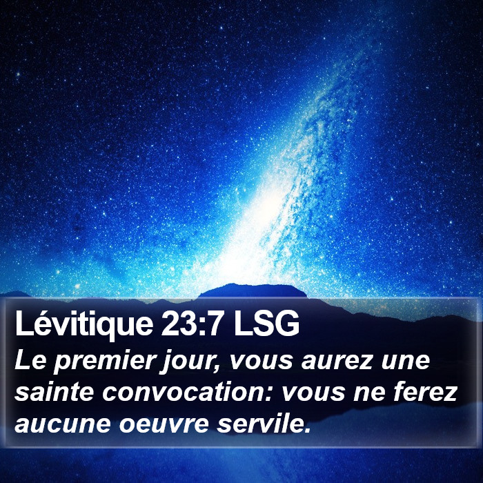 Lévitique 23:7 LSG Bible Study